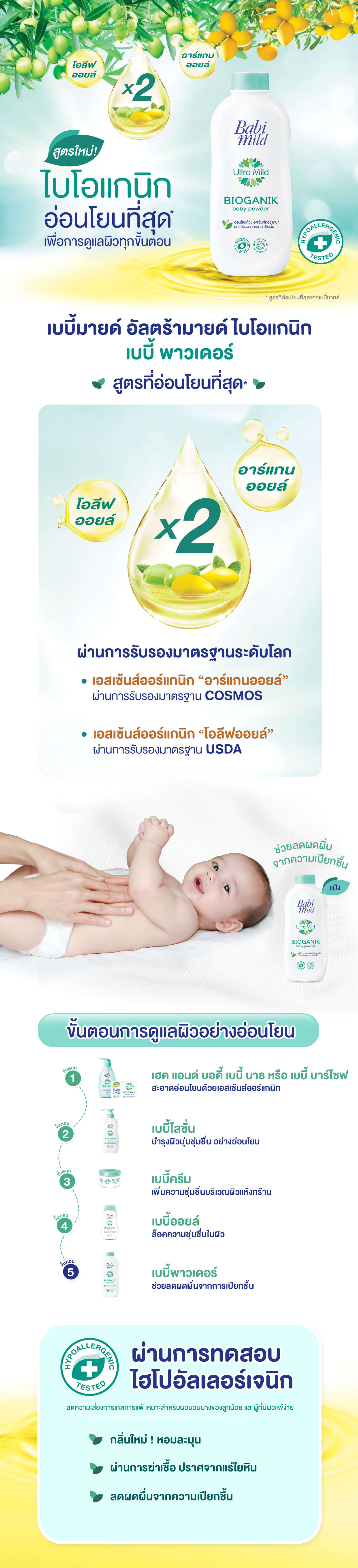 แป้ง อัลตร้ามายด์ ไบโอแกนิก 180 ก